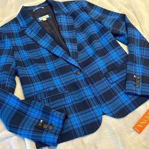 Merona (Target) Blue Plaid Blazer - Size 10